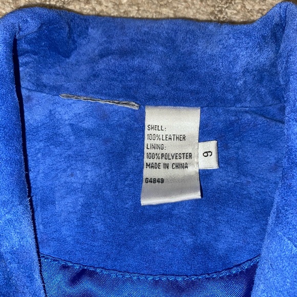 Vintage 100% Leather Cobalt Blue Jacket! - Picture 3 of 12